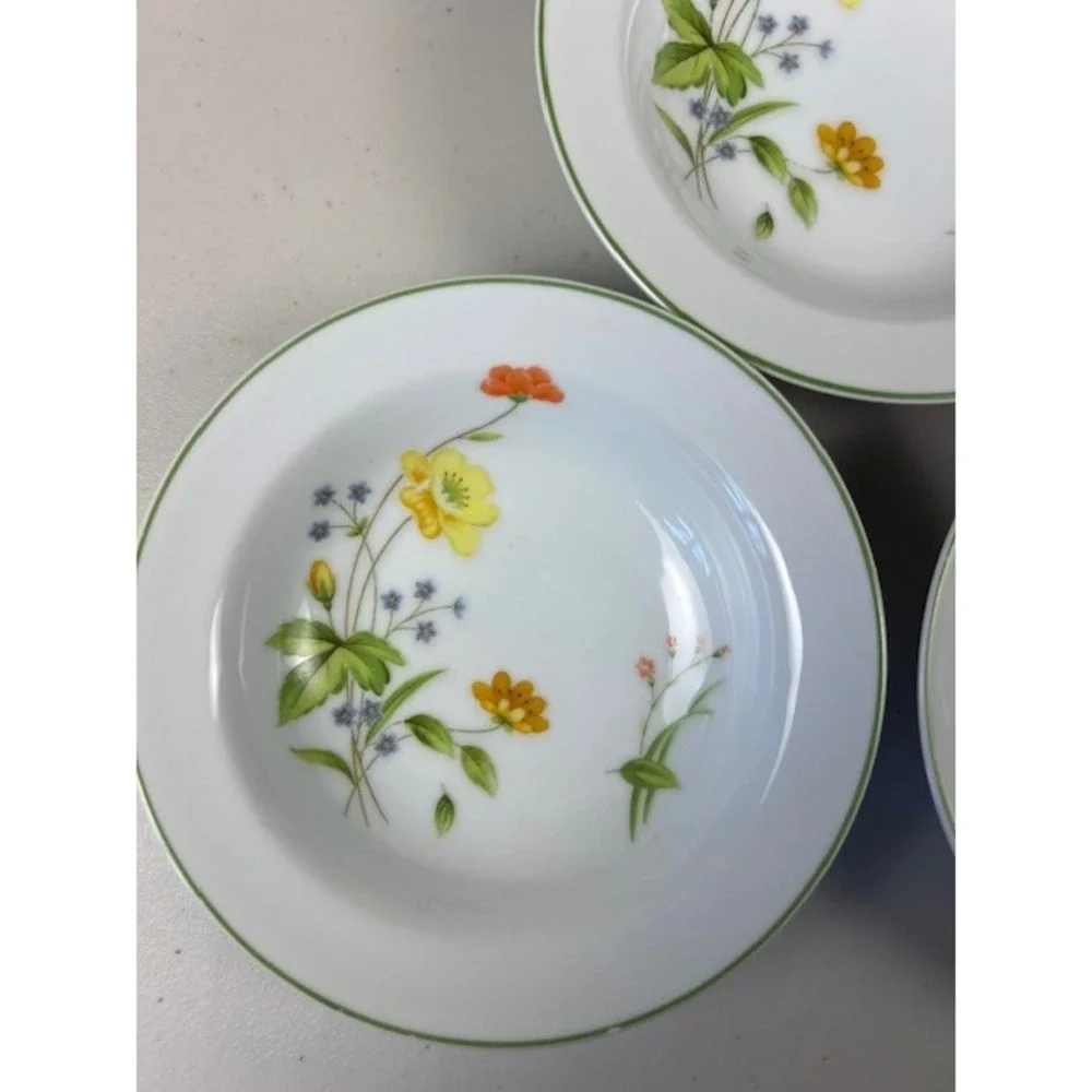 Castlecourt April Flowers Fine China Fruit Dessert Bowls Set of 5 Japan 5.5